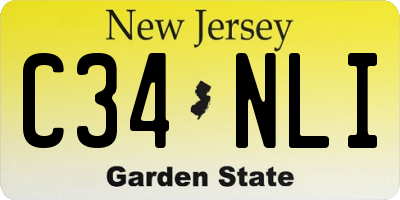 NJ license plate C34NLI
