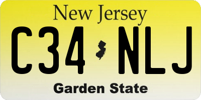 NJ license plate C34NLJ