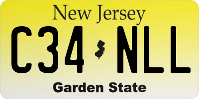 NJ license plate C34NLL