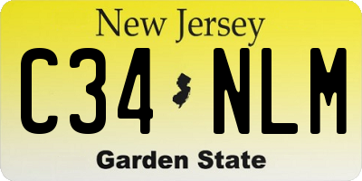NJ license plate C34NLM