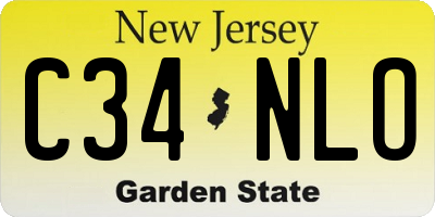NJ license plate C34NLO