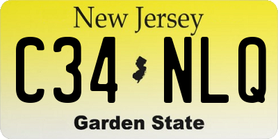 NJ license plate C34NLQ