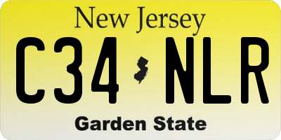 NJ license plate C34NLR