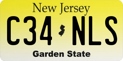 NJ license plate C34NLS
