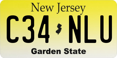 NJ license plate C34NLU