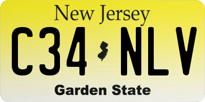 NJ license plate C34NLV