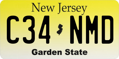 NJ license plate C34NMD