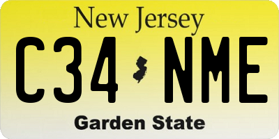NJ license plate C34NME