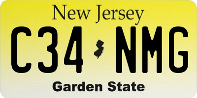 NJ license plate C34NMG