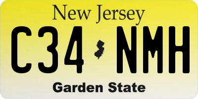 NJ license plate C34NMH