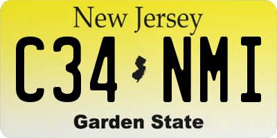 NJ license plate C34NMI