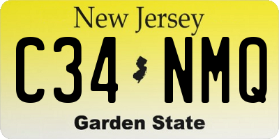 NJ license plate C34NMQ