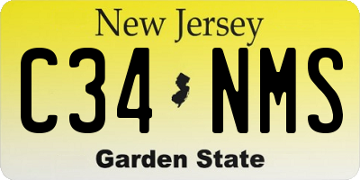 NJ license plate C34NMS