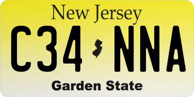 NJ license plate C34NNA
