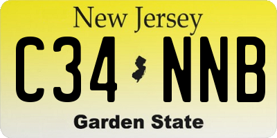 NJ license plate C34NNB
