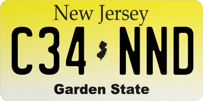 NJ license plate C34NND