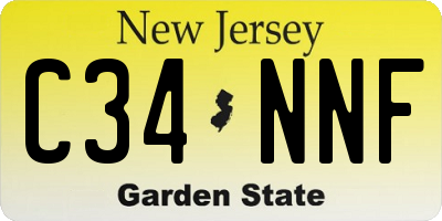 NJ license plate C34NNF