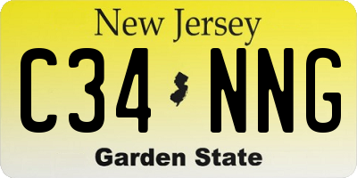 NJ license plate C34NNG