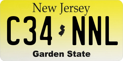 NJ license plate C34NNL