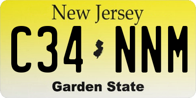 NJ license plate C34NNM