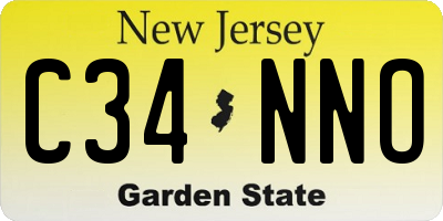 NJ license plate C34NNO