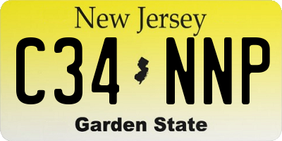 NJ license plate C34NNP