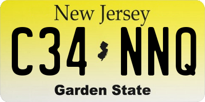 NJ license plate C34NNQ