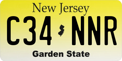 NJ license plate C34NNR