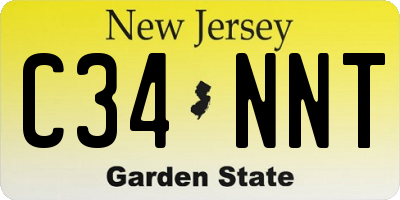 NJ license plate C34NNT