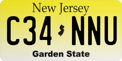 NJ license plate C34NNU