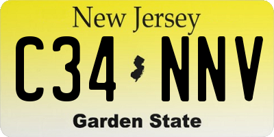 NJ license plate C34NNV