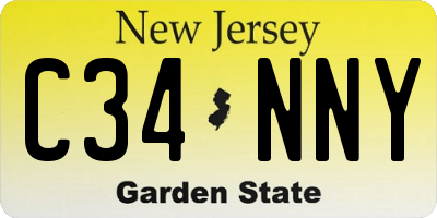 NJ license plate C34NNY