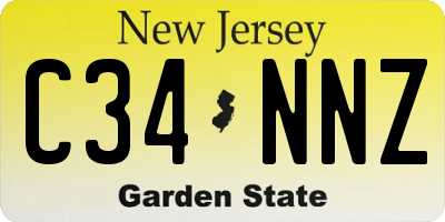 NJ license plate C34NNZ
