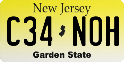 NJ license plate C34NOH