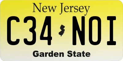 NJ license plate C34NOI