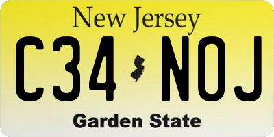 NJ license plate C34NOJ