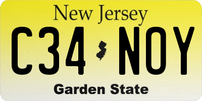 NJ license plate C34NOY