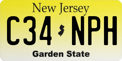 NJ license plate C34NPH