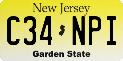NJ license plate C34NPI