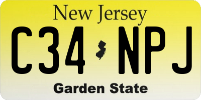 NJ license plate C34NPJ