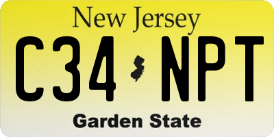 NJ license plate C34NPT