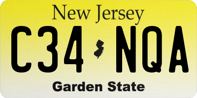 NJ license plate C34NQA