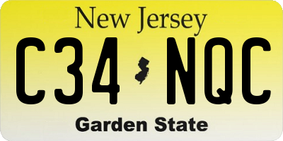 NJ license plate C34NQC