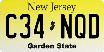 NJ license plate C34NQD