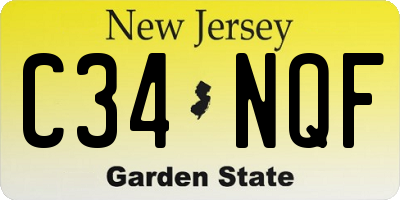 NJ license plate C34NQF