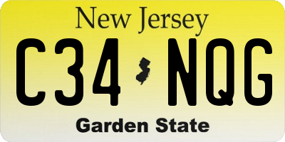 NJ license plate C34NQG