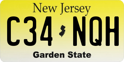 NJ license plate C34NQH