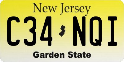 NJ license plate C34NQI
