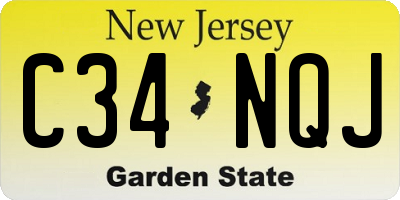 NJ license plate C34NQJ