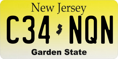 NJ license plate C34NQN